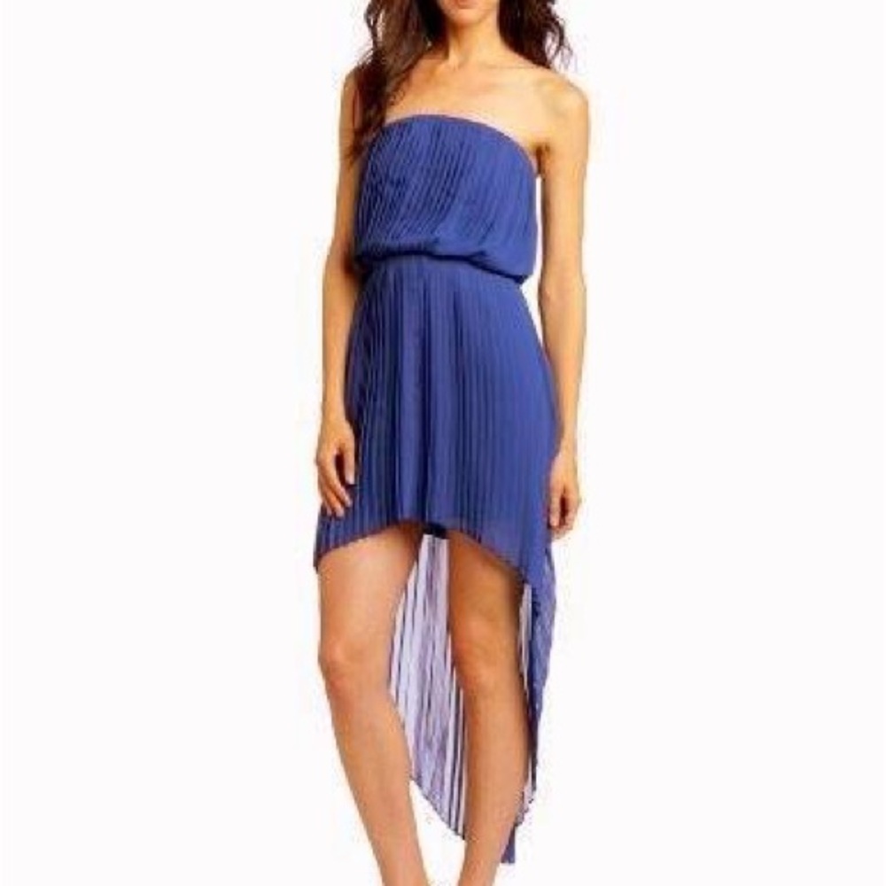 BCBGeneration Strapless High Low Dress in Blue